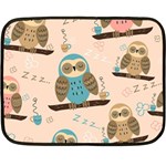 Seamless Pattern Owls Dream Cute Style Pajama Fabric Fleece Blanket (Mini)