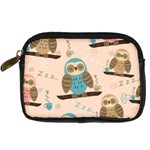 Seamless Pattern Owls Dream Cute Style Pajama Fabric Digital Camera Leather Case