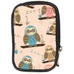 Seamless Pattern Owls Dream Cute Style Pajama Fabric Compact Camera Leather Case