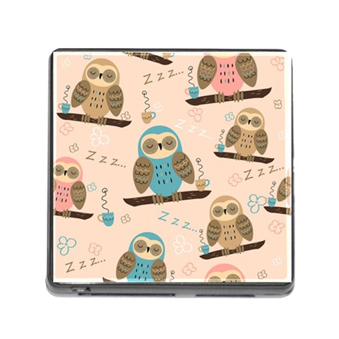 Seamless Pattern Owls Dream Cute Style Pajama Fabric Memory Card Reader (Square 5 Slot) from ArtsNow.com Front