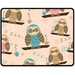 Seamless Pattern Owls Dream Cute Style Pajama Fabric Fleece Blanket (Medium)