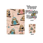 Seamless Pattern Owls Dream Cute Style Pajama Fabric Playing Cards 54 Designs (Mini)