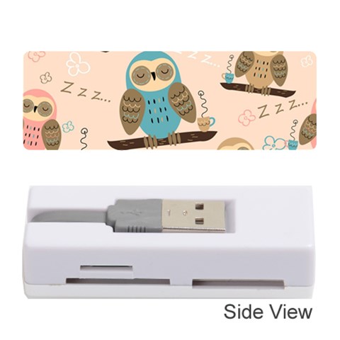 Seamless Pattern Owls Dream Cute Style Pajama Fabric Memory Card Reader (Stick) from ArtsNow.com Front