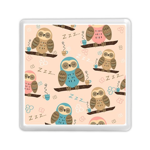 Seamless Pattern Owls Dream Cute Style Pajama Fabric Memory Card Reader (Square) from ArtsNow.com Front
