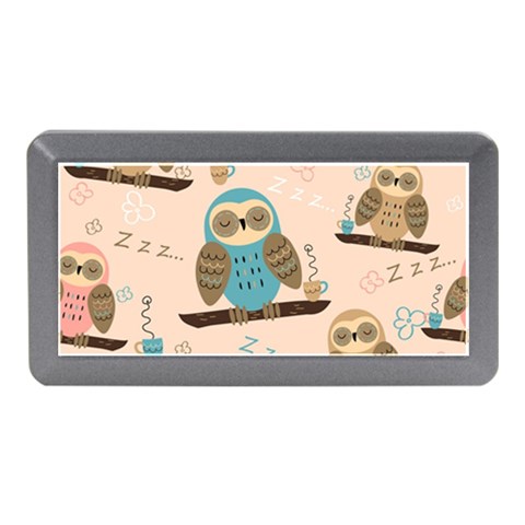 Seamless Pattern Owls Dream Cute Style Pajama Fabric Memory Card Reader (Mini) from ArtsNow.com Front