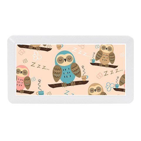 Seamless Pattern Owls Dream Cute Style Pajama Fabric Memory Card Reader (Mini) from ArtsNow.com Front