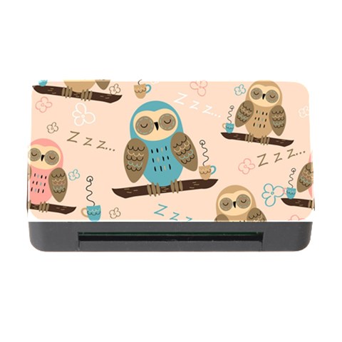 Seamless Pattern Owls Dream Cute Style Pajama Fabric Memory Card Reader with CF from ArtsNow.com Front