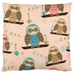 Seamless Pattern Owls Dream Cute Style Pajama Fabric Large Cushion Case (Two Sides)