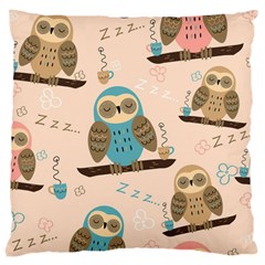 Seamless Pattern Owls Dream Cute Style Pajama Fabric Large Cushion Case (Two Sides) from ArtsNow.com Back