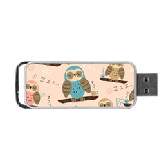 Seamless Pattern Owls Dream Cute Style Pajama Fabric Portable USB Flash (Two Sides) from ArtsNow.com Front