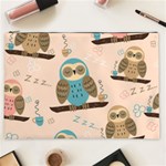Seamless Pattern Owls Dream Cute Style Pajama Fabric Cosmetic Bag (XXL)
