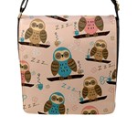 Seamless Pattern Owls Dream Cute Style Pajama Fabric Flap Closure Messenger Bag (L)