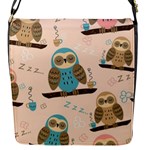 Seamless Pattern Owls Dream Cute Style Pajama Fabric Flap Closure Messenger Bag (S)