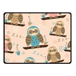 Seamless Pattern Owls Dream Cute Style Pajama Fabric Two Sides Fleece Blanket (Small)