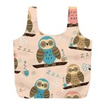 Seamless Pattern Owls Dream Cute Style Pajama Fabric Full Print Recycle Bag (L)
