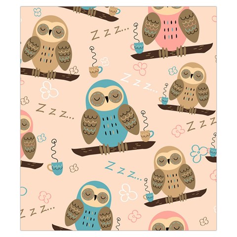 Seamless Pattern Owls Dream Cute Style Pajama Fabric Drawstring Pouch (Small) from ArtsNow.com Front