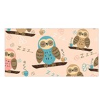 Seamless Pattern Owls Dream Cute Style Pajama Fabric Satin Shawl 45  x 80 