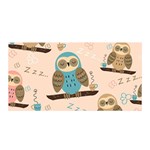 Seamless Pattern Owls Dream Cute Style Pajama Fabric Satin Wrap 35  x 70 