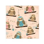 Seamless Pattern Owls Dream Cute Style Pajama Fabric Square Satin Scarf (30  x 30 )