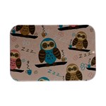 Seamless Pattern Owls Dream Cute Style Pajama Fabric Open Lid Metal Box (Silver)  
