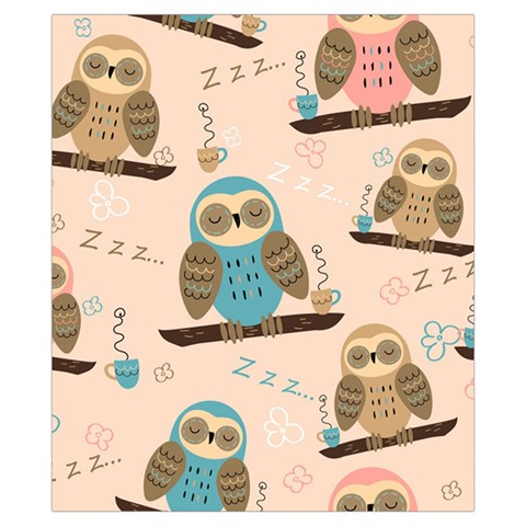 Seamless Pattern Owls Dream Cute Style Pajama Fabric Drawstring Pouch (XS) from ArtsNow.com Front