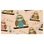 Seamless Pattern Owls Dream Cute Style Pajama Fabric Banner and Sign 7  x 4 