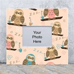 Seamless Pattern Owls Dream Cute Style Pajama Fabric White Wall Photo Frame 5  x 7 