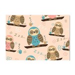Seamless Pattern Owls Dream Cute Style Pajama Fabric Crystal Sticker (A4)