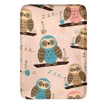 Seamless Pattern Owls Dream Cute Style Pajama Fabric Rectangular Glass Fridge Magnet (4 pack)