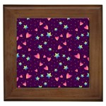 Colorful Stars Hearts Seamless Vector Pattern Framed Tile