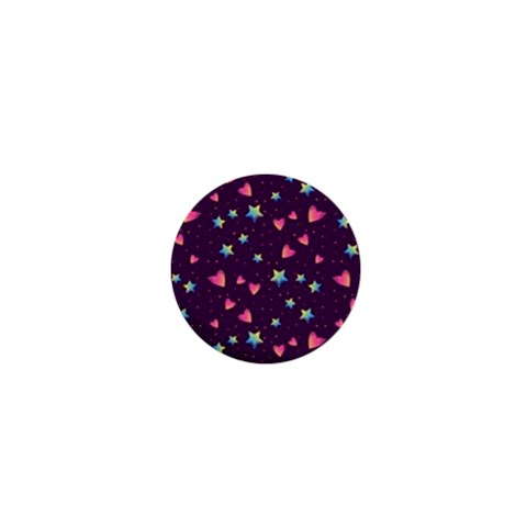 Colorful Stars Hearts Seamless Vector Pattern 1  Mini Buttons from ArtsNow.com Front