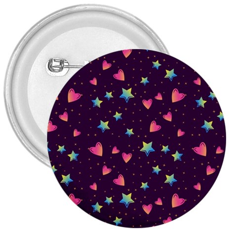 Colorful Stars Hearts Seamless Vector Pattern 3  Buttons from ArtsNow.com Front