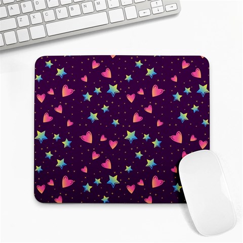 Colorful Stars Hearts Seamless Vector Pattern Large Mousepad from ArtsNow.com Front