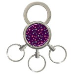 Colorful Stars Hearts Seamless Vector Pattern 3-Ring Key Chain