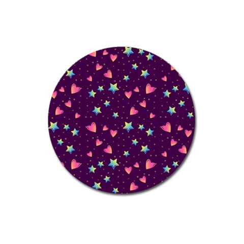 Colorful Stars Hearts Seamless Vector Pattern Magnet 3  (Round) from ArtsNow.com Front
