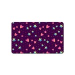 Colorful Stars Hearts Seamless Vector Pattern Magnet (Name Card)