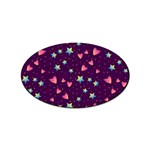 Colorful Stars Hearts Seamless Vector Pattern Sticker Oval (10 pack)