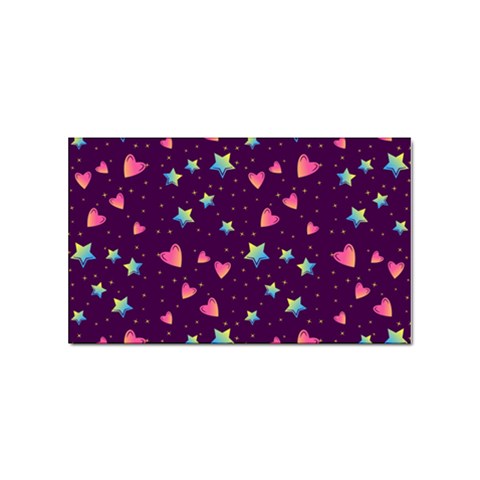 Colorful Stars Hearts Seamless Vector Pattern Sticker Rectangular (100 pack) from ArtsNow.com Front