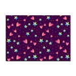 Colorful Stars Hearts Seamless Vector Pattern Sticker A4 (10 pack)