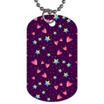 Colorful Stars Hearts Seamless Vector Pattern Dog Tag (Two Sides)