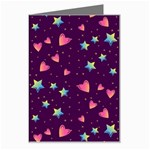 Colorful Stars Hearts Seamless Vector Pattern Greeting Card