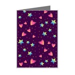 Colorful Stars Hearts Seamless Vector Pattern Mini Greeting Card