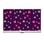 Colorful Stars Hearts Seamless Vector Pattern Business Card Holder