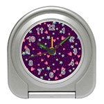 Colorful Stars Hearts Seamless Vector Pattern Travel Alarm Clock