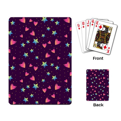 Colorful Stars Hearts Seamless Vector Pattern Playing Cards Single Design (Rectangle) from ArtsNow.com Back