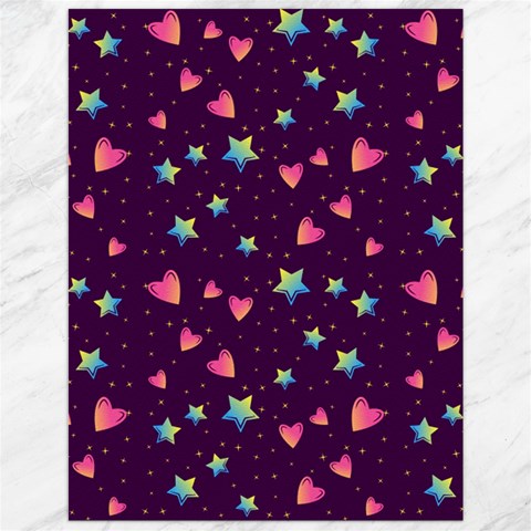Colorful Stars Hearts Seamless Vector Pattern Canvas 12  x 16  from ArtsNow.com 11.86 x15.41  Canvas - 1
