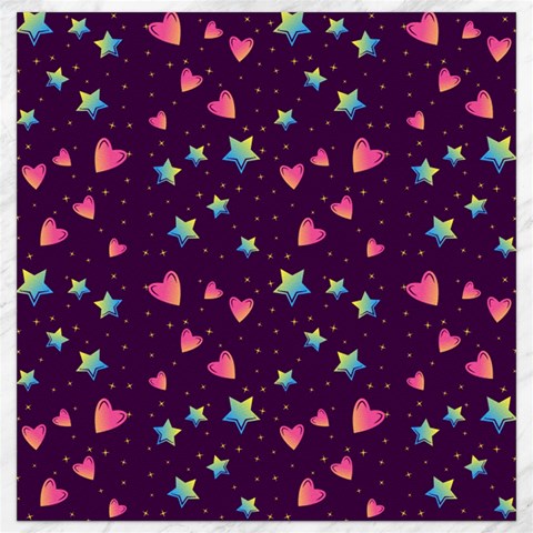 Colorful Stars Hearts Seamless Vector Pattern Canvas 16  x 16  from ArtsNow.com 15.2 x15.41  Canvas - 1