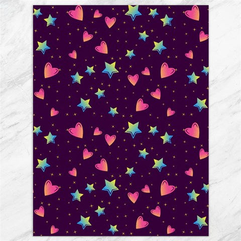 Colorful Stars Hearts Seamless Vector Pattern Canvas 36  x 48  from ArtsNow.com 35.26 x46.15  Canvas - 1