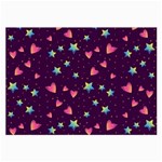 Colorful Stars Hearts Seamless Vector Pattern Large Glasses Cloth (2 Sides)