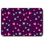 Colorful Stars Hearts Seamless Vector Pattern Large Doormat